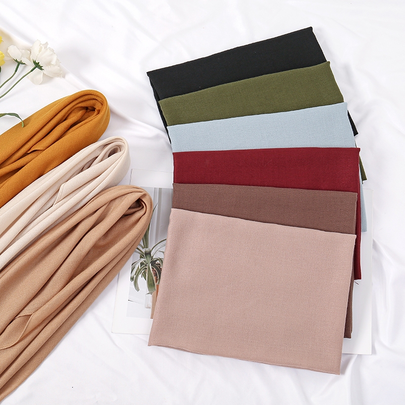 Laven 90*90 ซม.ผ้าพันคอผ้าพันคอ Bawal ผ้าฝ้าย Voile ผ้าพันคอเหนียวฮิญาบผ้าคลุมไหล่มุสลิม Headscarf ผ้าคลุมไหล่