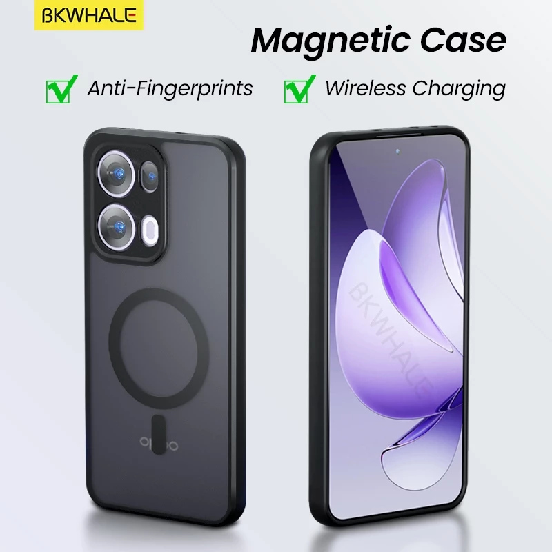BKWHALE Magnetic Matteเคสโทรศัพท์สําหรับOPPO Reno 15 14 13 12 11 11F 12F 13F 14F 15F Reno14 Reno15 Pro Max Reno13F Reno14F Reno15Fค้นหาX9 X8 X7 Ultra X9S Proกันกระแทกเคสโทรศัพท์