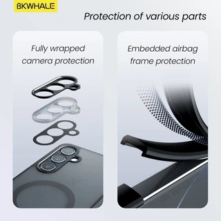 SAMSUNG BKWHALE Magnetic Matteเคสโทรศัพท์สําหรับSamsung Galaxy A57 A37 A17 A27 A07 A56 A36 A26 A16 A06 A55 A54 A35 A34 A25 A24 A15 A14 S24 S24 S24 S25 Ultraปลอกใส่โทรศัพท์