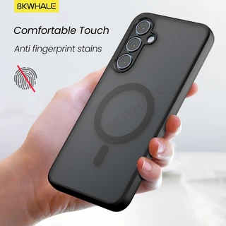 SAMSUNG BKWHALE Magnetic Matteเคสโทรศัพท์สําหรับSamsung Galaxy A57 A37 A17 A27 A07 A56 A36 A26 A16 A06 A55 A54 A35 A34 A25 A24 A15 A14 S24 S24 S24 S25 Ultraปลอกใส่โทรศัพท์