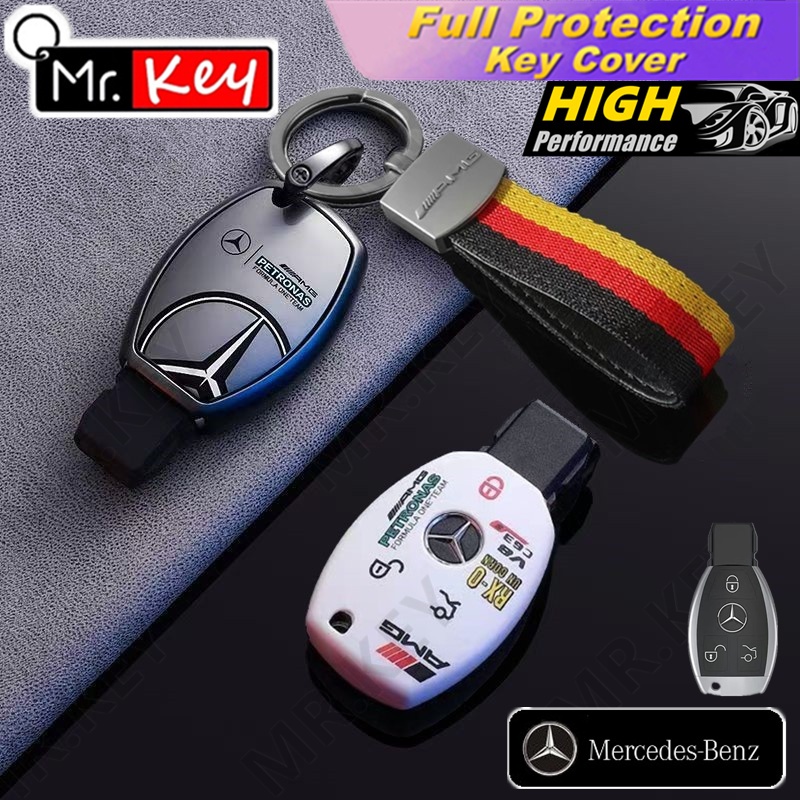 [Mr.Key]Rancing Style TPU Key Case Cover Shell Fob สําหรับ Mercedes Benz ACE GL S GLA GL GLK CLS Class AMG W205 W212 W463 W176 X166 อุปกรณ์เสริม
