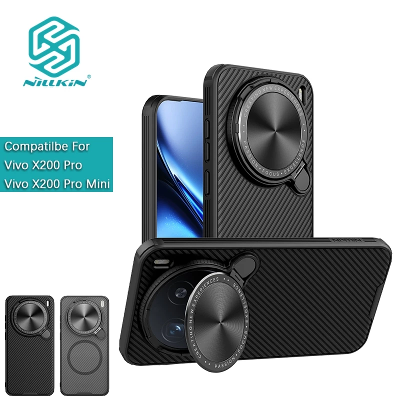 Nillkin สําหรับ Vivo X200 Ultra/X200 Pro Mini/X100 Pro/X100S Pro Camshield ProP PC TPU กันกระแทก Anti-Drop ปกป้องเลนส์กล้อง Kickstand Magnetic Hard ฝาหลังเคสโทรศัพท์ Ca