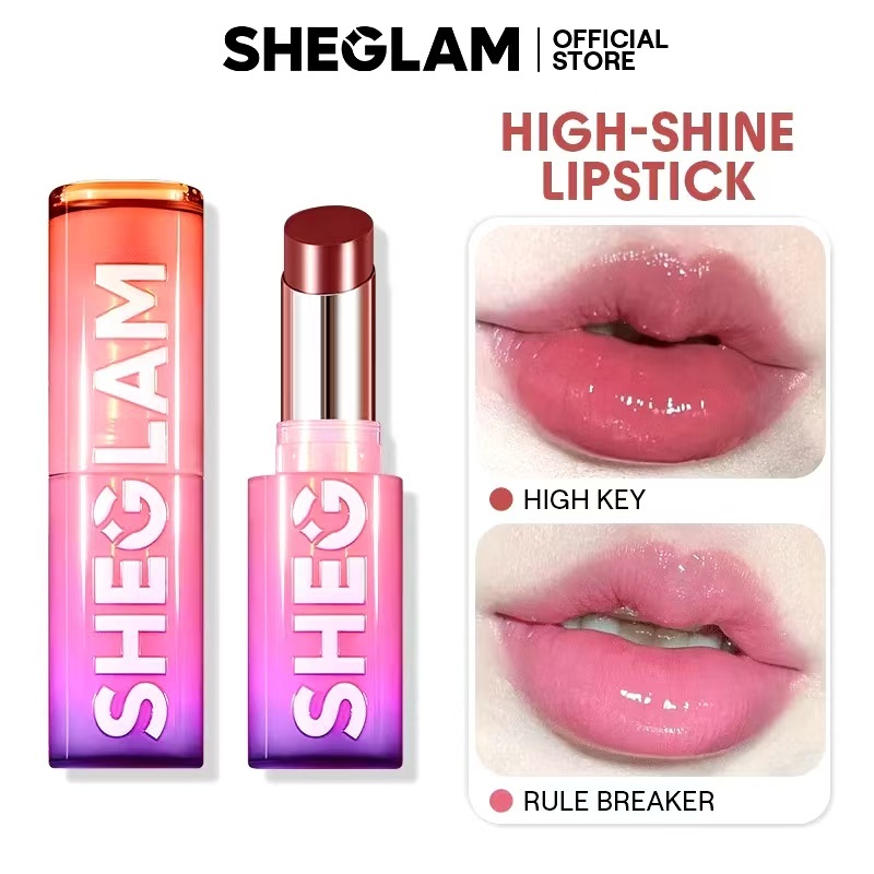 Sheglam Mirror Kiss High-Shine Lipstick-12 สี High Gloss Shine Glitter ลิปสติก Moisturizing ลด Lip Fine Lines Lip Balm Lip แต่งหน้า