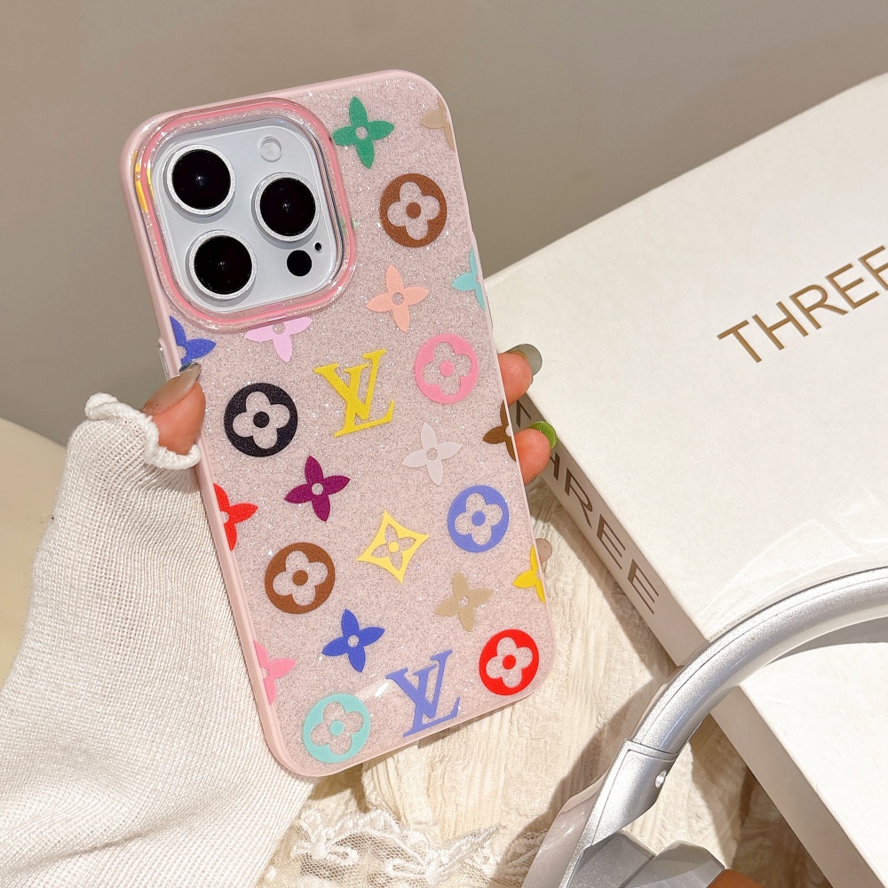 Shining Light Luxury lv กันกระแทก Hard Case iPhone 16 15 14 pro max เคสโทรศัพท์ iP 14pro 15pro 16pro