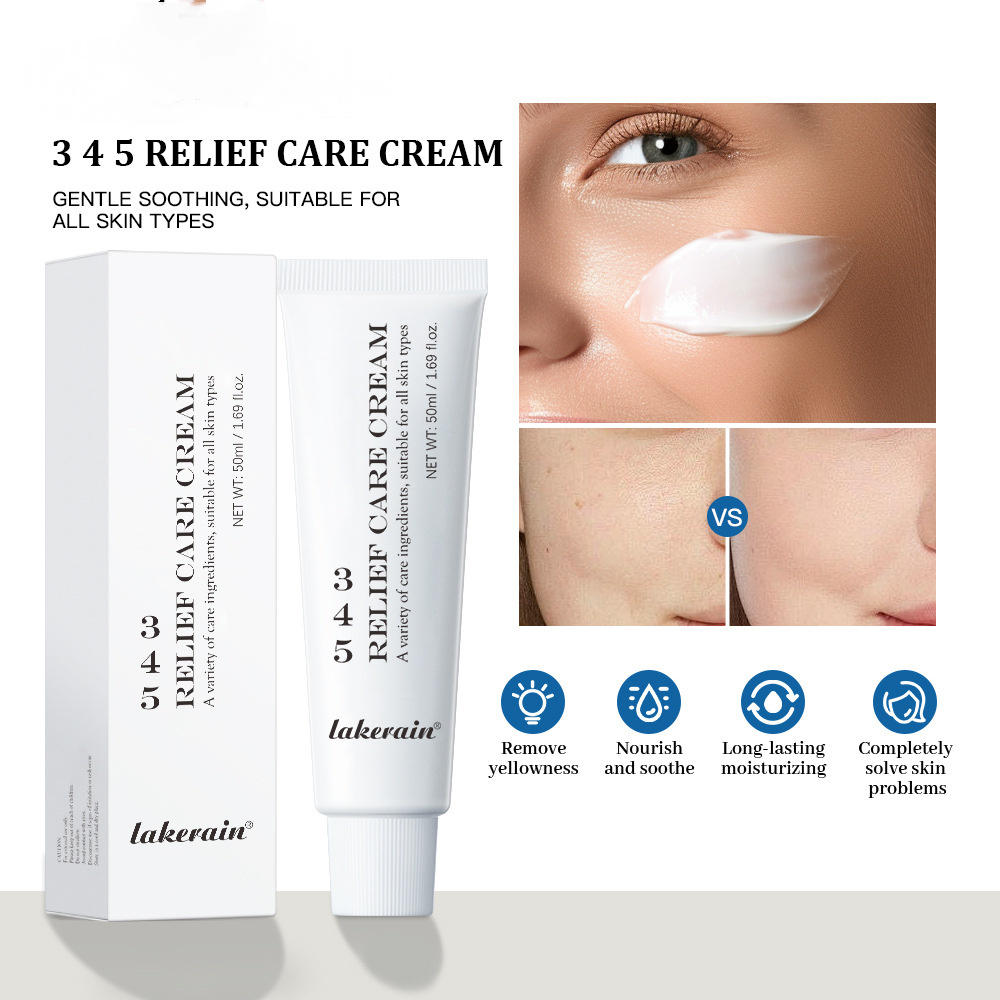 345 Relief Cream Daily Face Moisturizer Gentle Blemish Relief Care Face Cream โซลูชั่นบํารุงผิวครบวง
