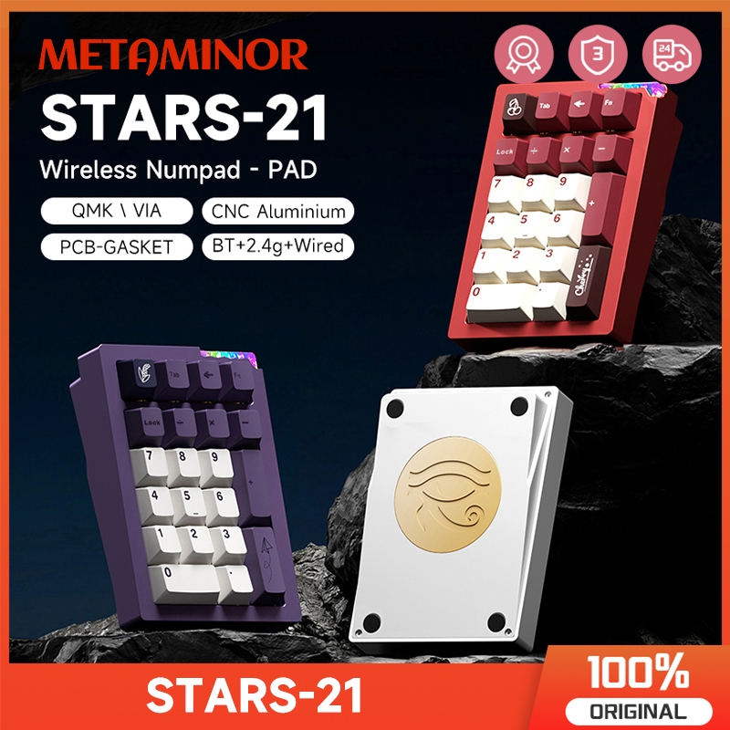 Weikav Stars21 Pad Aluminium คีย์บอร์ดไร้สาย Mini Numpad RGB Hot Swap รองรับ QMK/VIA