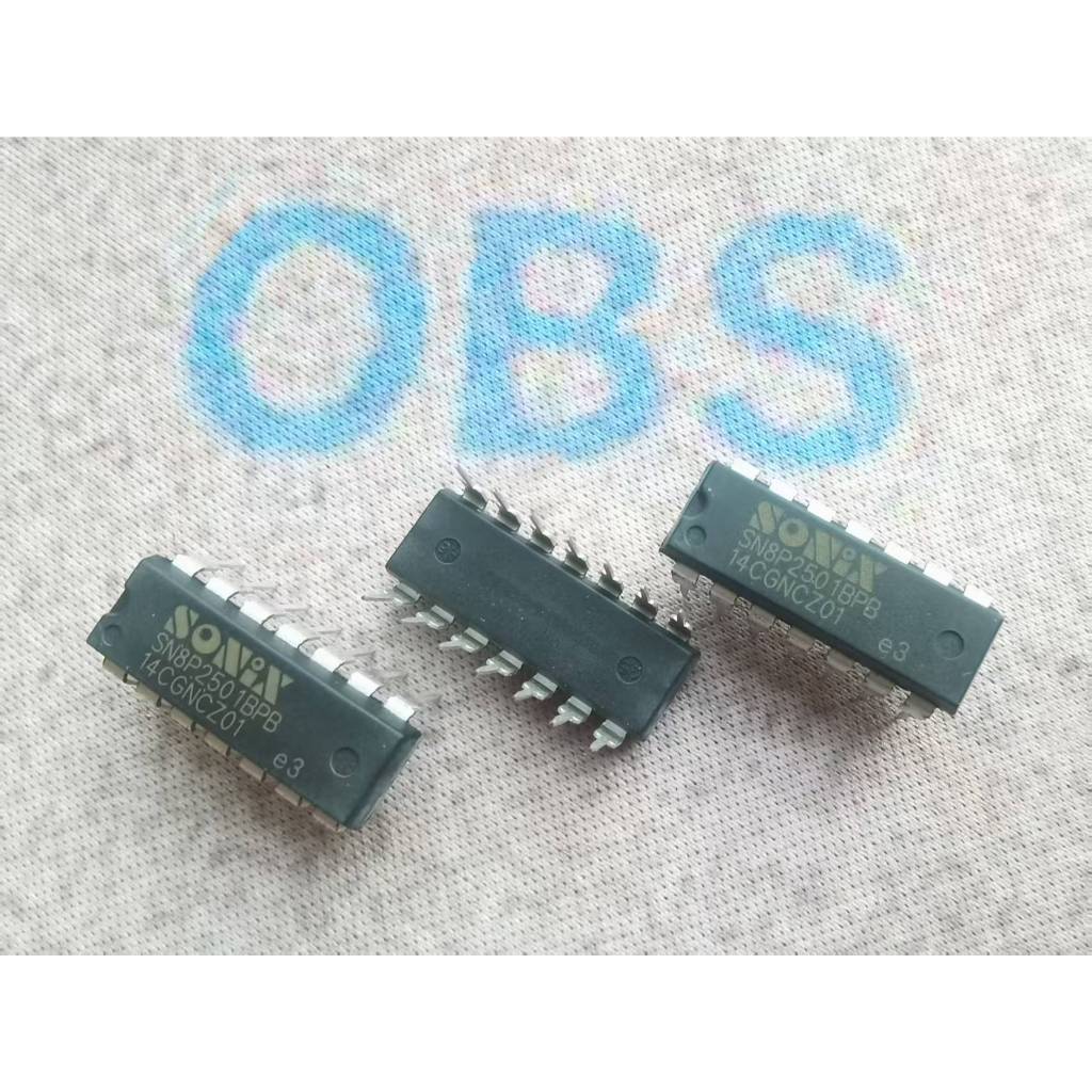 ((5 ชิ้น) ยี่ห้อใหม่นําเข้า Original SN8P2501 SN8P2501BPB DIP-14 พัดลมไฟฟ้าแบบบูรณาการบล็อกชิป IC