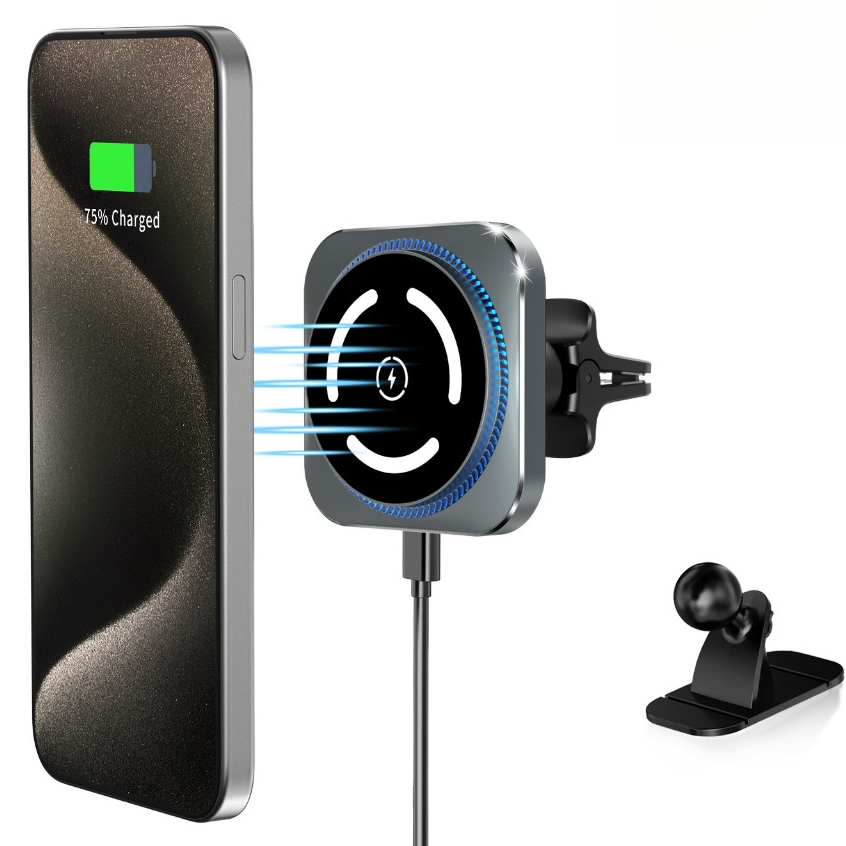 เหมาะสําหรับ MagSafe Magnetic Wireless Car Charger Vent ที่วางโทรศัพท์ในรถยนต์