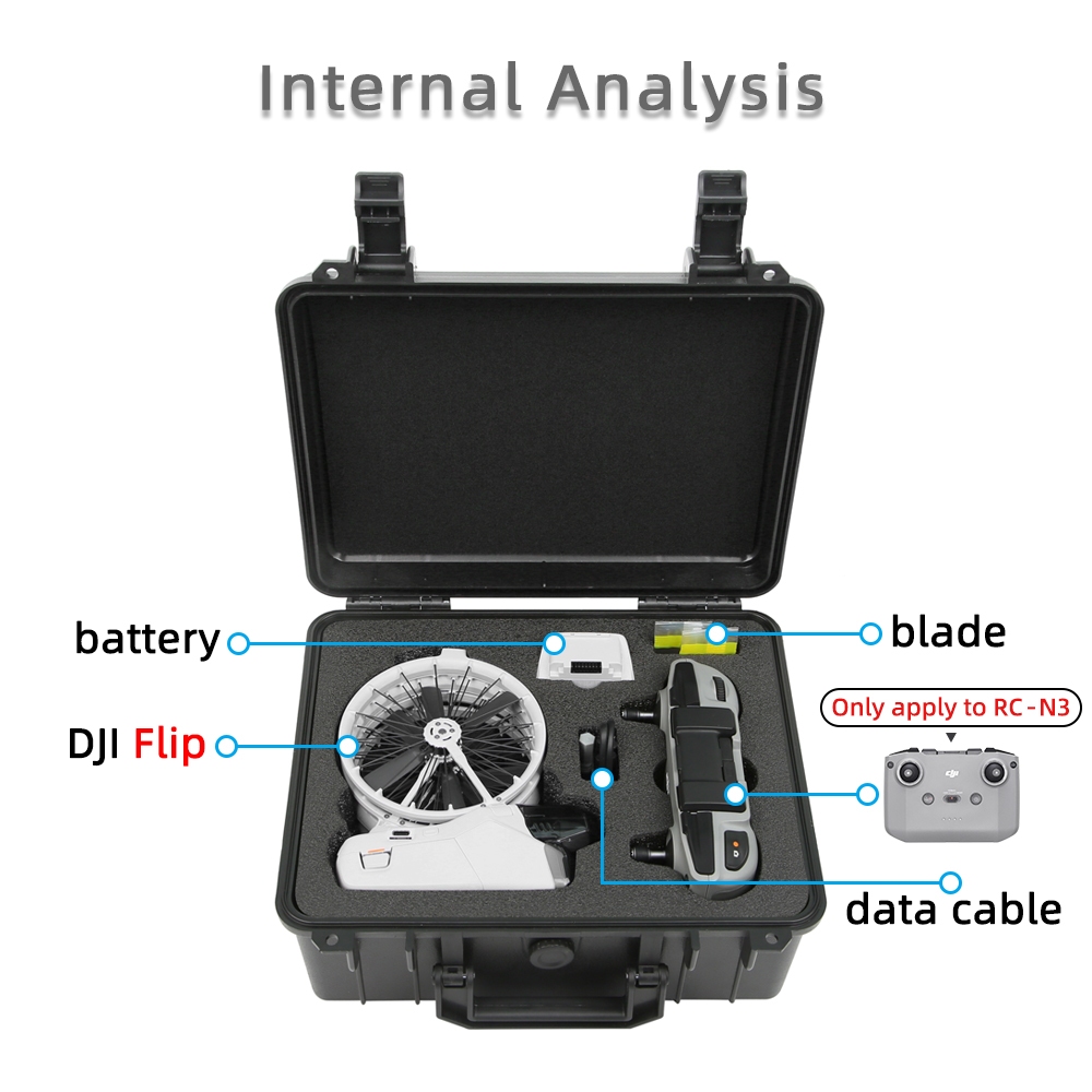 กระเป๋าเดินทางแบบโดรนแบบพับได้สําหรับ DJI Flip Triple กล่องเก็บเคสไฟฟ้าเคสเก็บของแบบพกพาเคสอุปกรณ์เสริมแบบพลิก