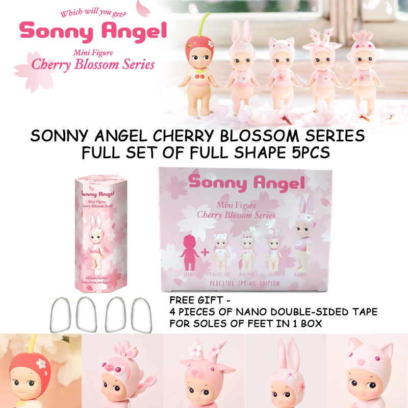 ชุดเต็มรูปทรง 5 ชิ้น(4 figures+1 เคล็ดลับ)Sonny Angel Cherry Blossom Series มินิฟิกเกอร์ Headgear Series น่ารักมือถือเดสก์ท็อปตกแต่ง