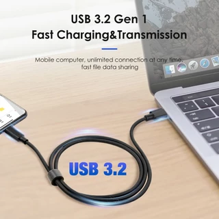 Type-c Data Transfer Cable USB3.2 Gen1 to TypeC Transmission Charge Cable 10Gbps Hard Disk Cable รถ 3A 60W PD Fast สายชาร์จสําหรับแล็ปท็อปโทรศัพท์แท็บเล็ตสวิทช์