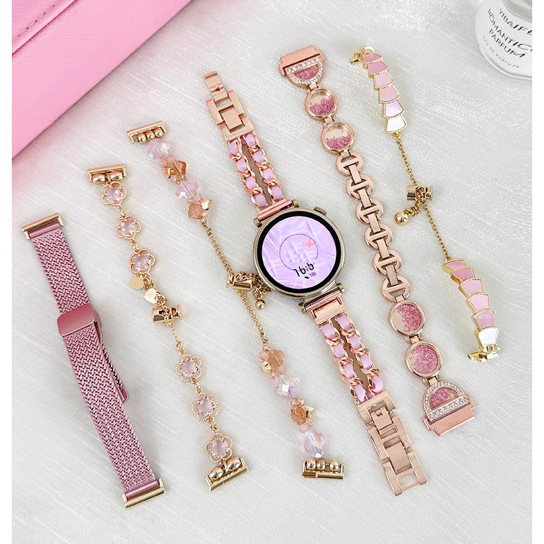 18mm 20mm 22mm Pink Strap Compatible For huawei watch gt 5 สาย huawei gt 4 Strap สาย GT2E GT2 GT3 Pro Huawei GT4 Strap Amazfit Bip 5 สาย  Amazfit Bip 3 Strap Amazfit bip u pro GTS2 GTS3 Amazfit GTS 4 mini สาย huawei gt5 pro สายนาฬิกา Galaxy Watch 7 สาย