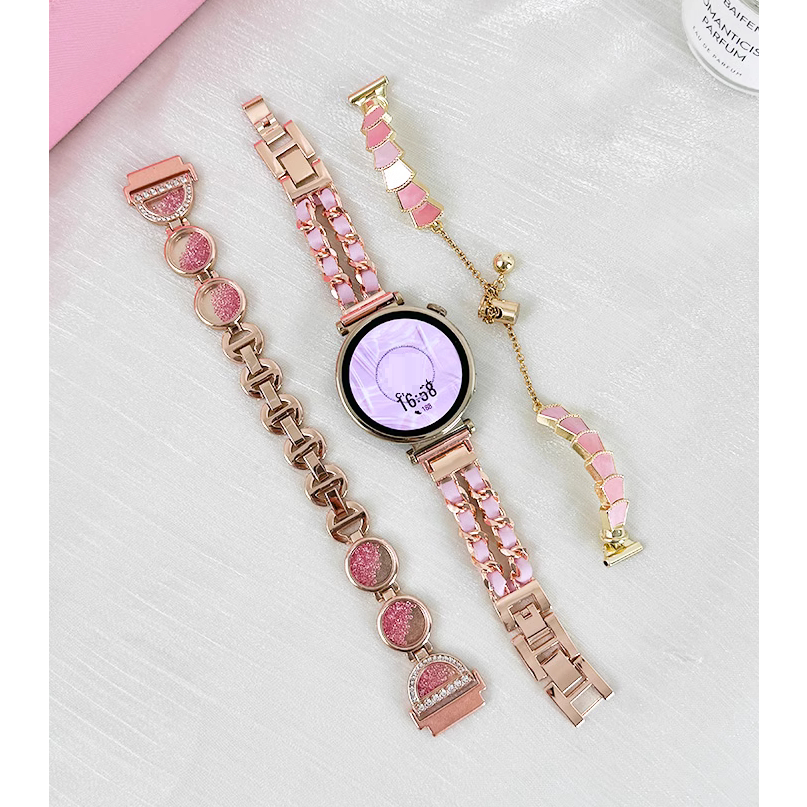 18mm 20mm 22mm Pink Strap Compatible For huawei watch gt 5 สาย huawei gt 4 Strap สาย GT2E GT2 GT3 Pro Huawei GT4 Strap Amazfit Bip 5 สาย  Amazfit Bip 3 Strap Amazfit bip u pro GTS2 GTS3 Amazfit GTS 4 mini สาย huawei gt5 pro สายนาฬิกา Galaxy Watch 7 สาย