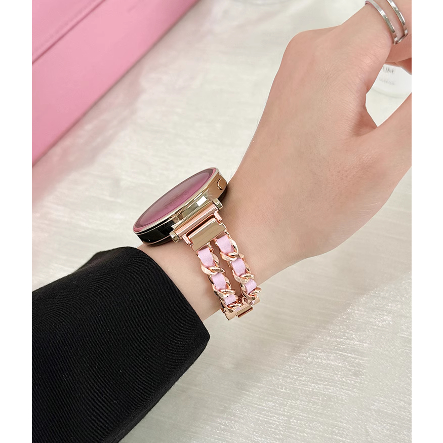 18mm 20mm 22mm Pink Strap Compatible For huawei watch gt 5 สาย huawei gt 4 Strap สาย GT2E GT2 GT3 Pro Huawei GT4 Strap Amazfit Bip 5 สาย  Amazfit Bip 3 Strap Amazfit bip u pro GTS2 GTS3 Amazfit GTS 4 mini สาย huawei gt5 pro สายนาฬิกา Galaxy Watch 7 สาย