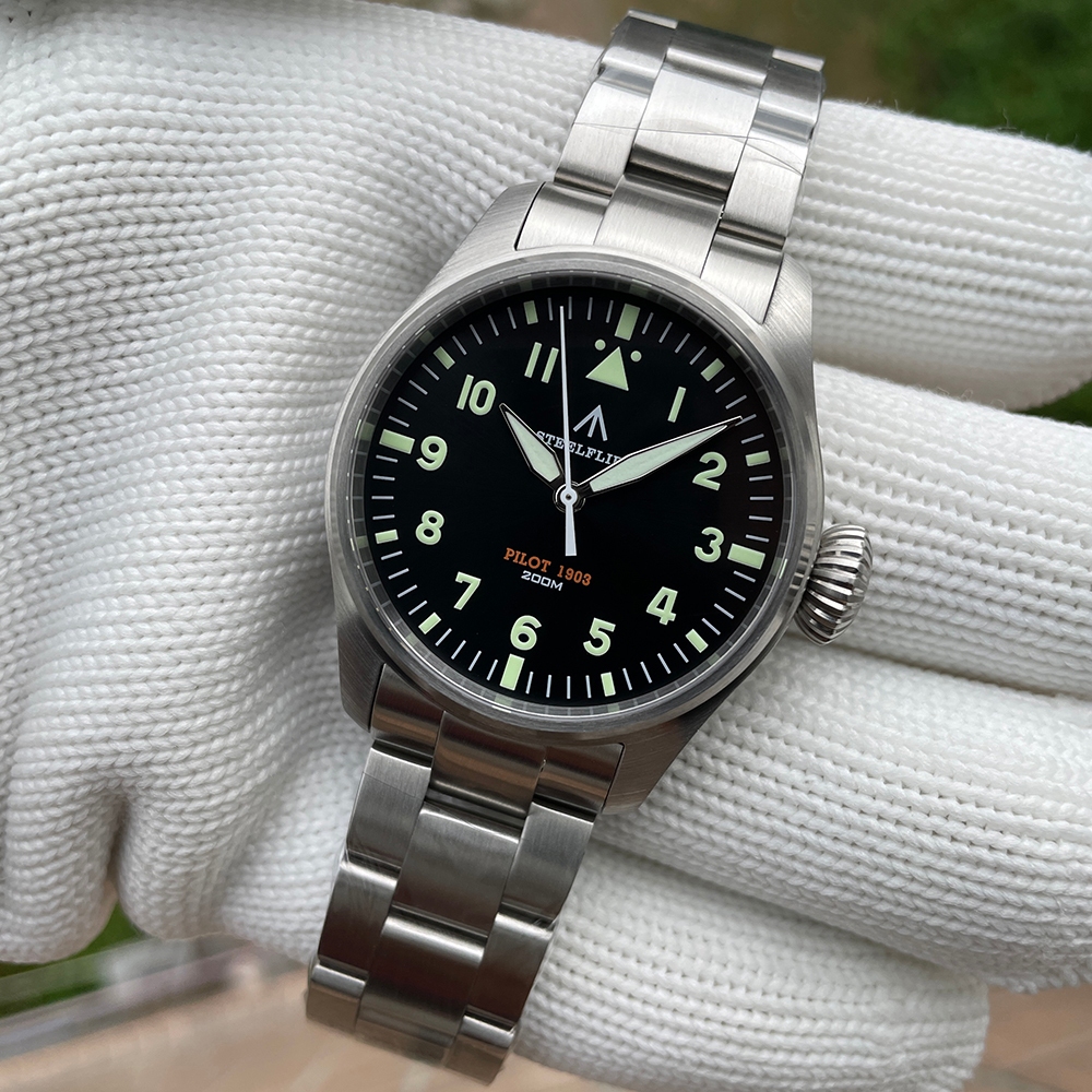 Steelflier SF740 Classic Pilot Men Quartz Watch VH31 Movement 200M กันน้ํา