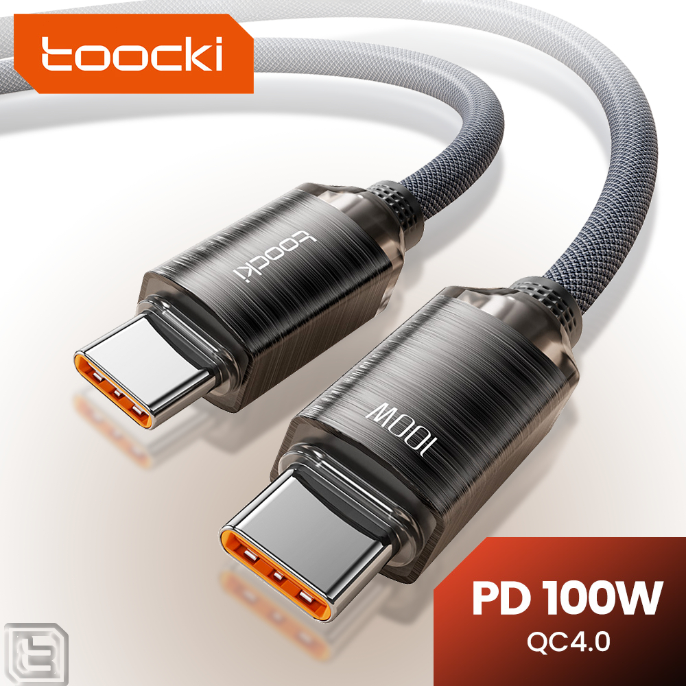 Toocki PD100W 60W PD3.0 ประเภท C ถึง Type C สายชาร์จเร็ว USB C ถึง C สายเคเบิลข้อมูลอย่างรวดเร็ว 480Mbps สายเคเบิลข้อมูลอย่างรวดเร็วสําหรับแท็บเล็ตแล็ปท็อปโทรศัพท์