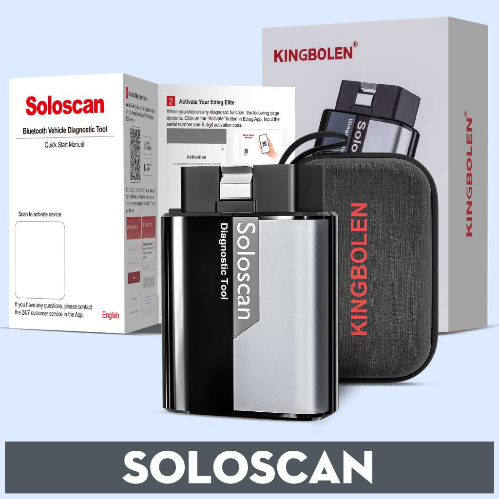 Kingbolen Soloscan OBD2 เครื่องสแกนเนอร์บลูทูธ, Bi-directional 20 + รีเซ็ตเครื่องมือสแกนวินิจฉัยรถยนต์สําหรับ Benz/BMW/Audi/GM ตลอดอายุการใช้งานฟรี
