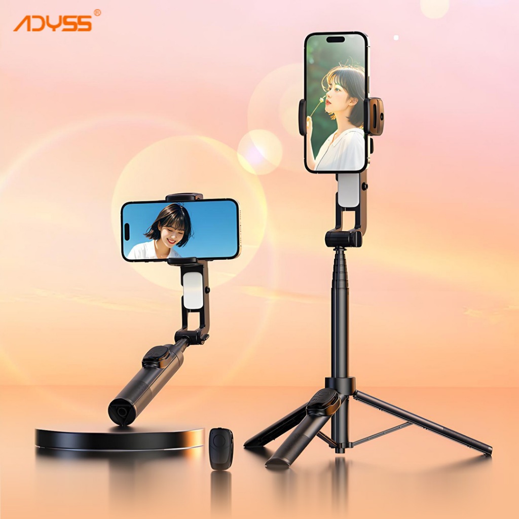 Adyss A8S ชาร์จ Mini Gimbal โทรศัพท์ Stabilizer พร้อมขาตั้งกล้องสมาร์ท AR เซ็นเซอร์แกน Anti Shake