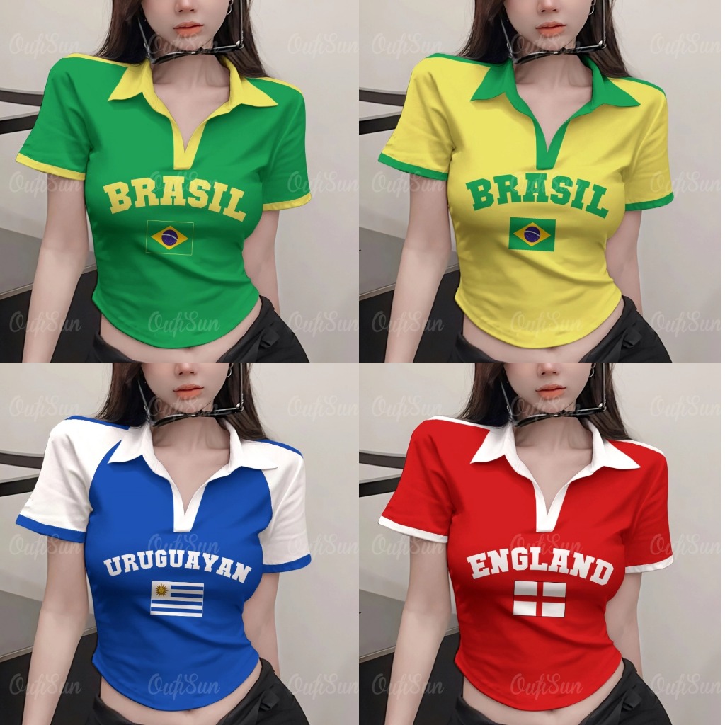 เกาหลีy2k BabyteeโปโลVคอCrop Topเสื้อยืดแขนสั้นสําหรับผู้หญิงฤดูร้อนเสื้อโปโลแขนสั้นเซ็กซี่สาวร้อนSlim Fit Top Streetสวมใส่สําหรับสาว2025