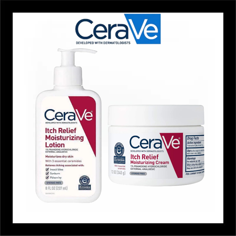 Cerave Itch Relief Moisturizing Lotion 237ml/Cream340g ครีมบำรุงผิวหน้ สำหรับผิวหนังคัน แห้งเป็นขุย