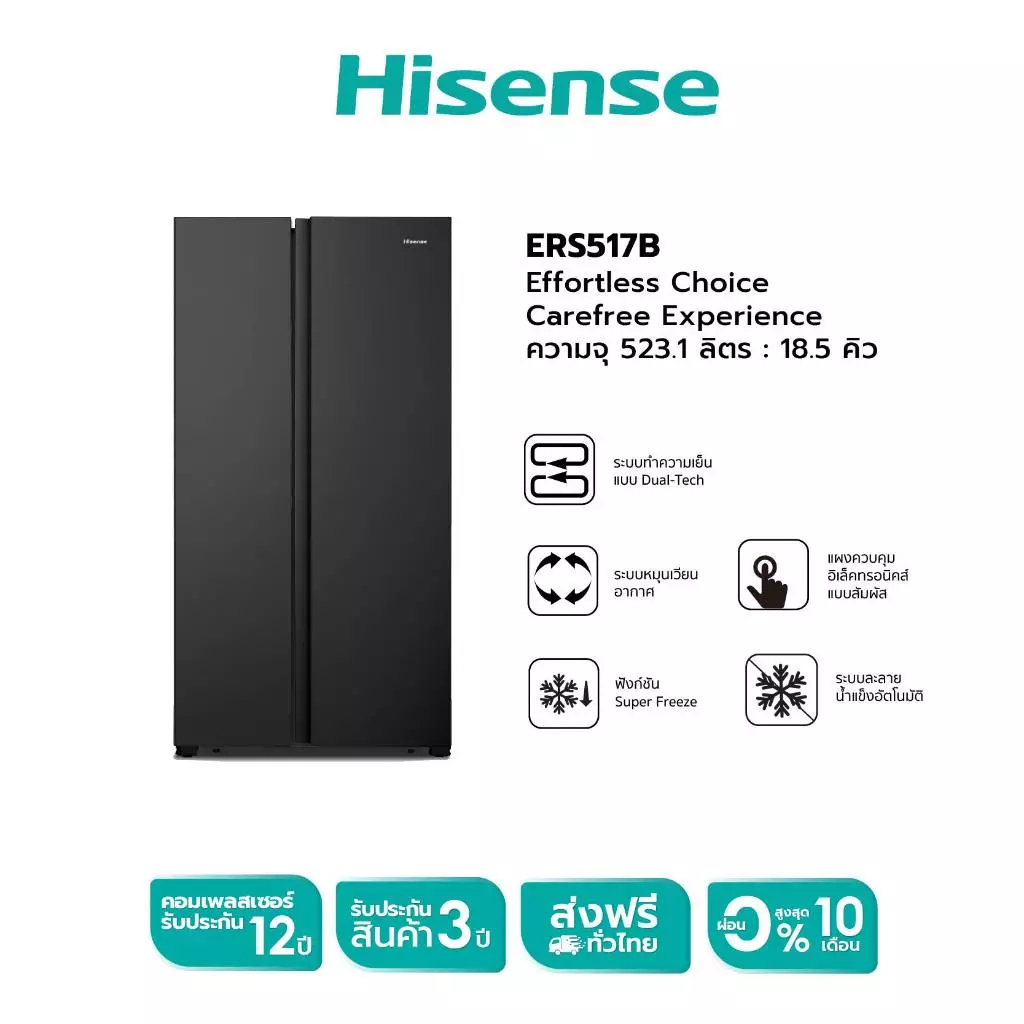 Hisense ERS517B 2nd 3rd gen Side โดย Side :18.5Q/523.1 ERS517B