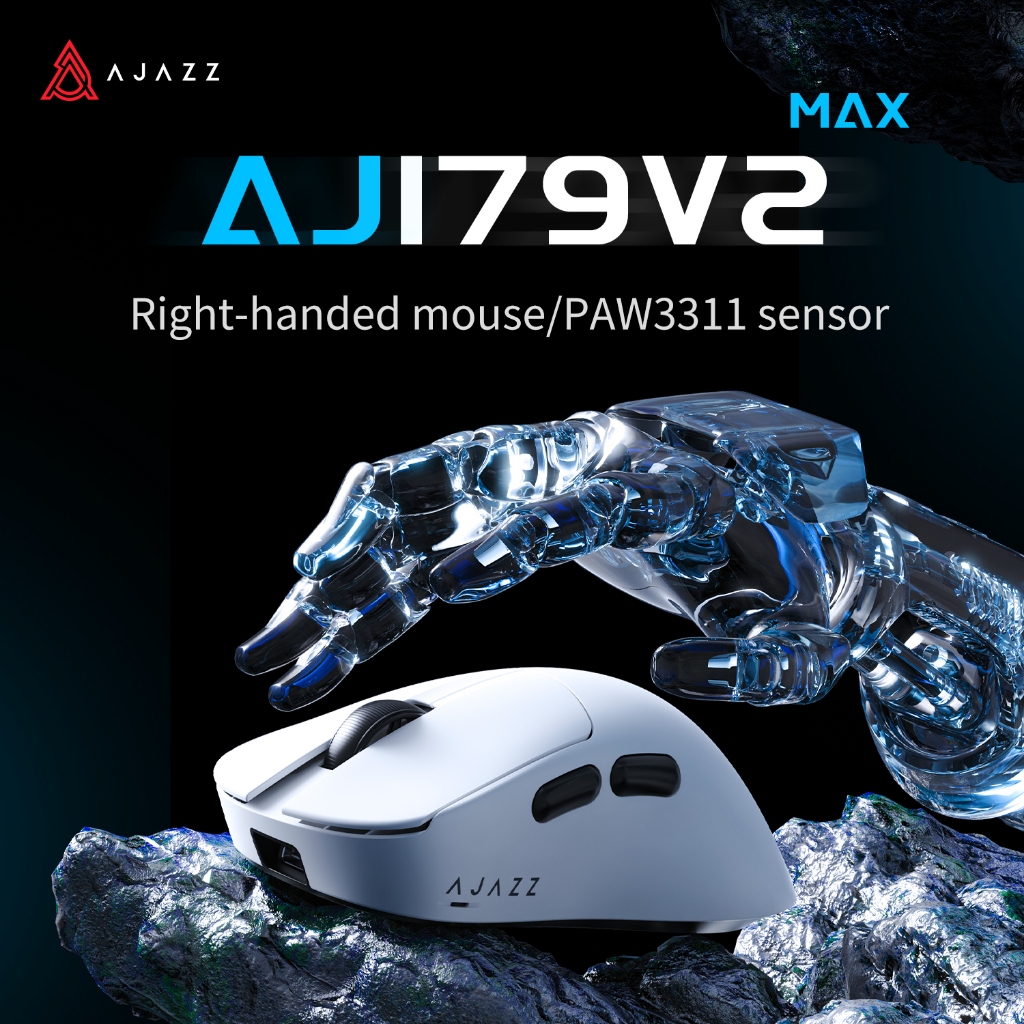 AJAZZ AJ179V2 เมาส์สําหรับเล่นเกมสามโหมด PAW3311 เมาส์ไม่สมมาตรถนัดขวา