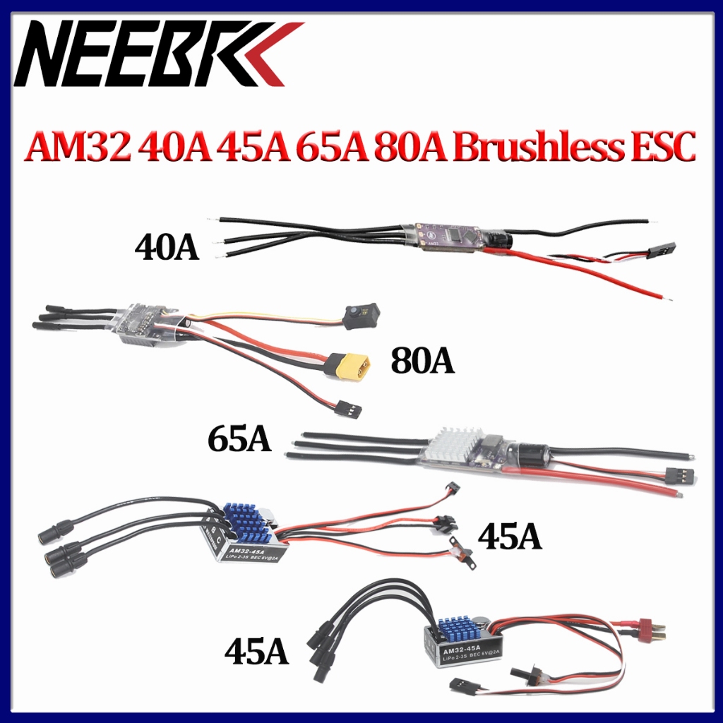 Neebrc AM32 40A 45A 65A 80A ESC 2-4S 2-6S 32-bit Electronic Speed Controller Onboard 5V2A BEC โมดูลเ