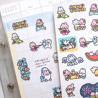 สติ๊กเกอร์การ์ตูน เกาหลีน่ารักกราฟฟิตีสไตล์กระต่ายสติ๊กเกอร์ น่ารัก การ์ตูนสัตว์สติ๊กเกอร์โน๊ตบุ๊คบัญชีมือไดอารี่วางแผนสมุดเครื่องเขียนทําเองตกแ