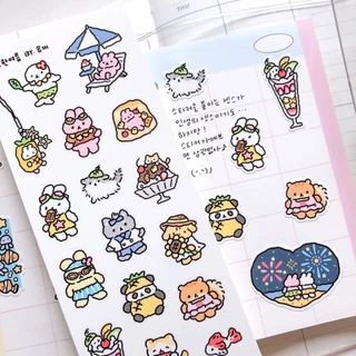 สติ๊กเกอร์การ์ตูน เกาหลีน่ารักกราฟฟิตีสไตล์กระต่ายสติ๊กเกอร์ น่ารัก การ์ตูนสัตว์สติ๊กเกอร์โน๊ตบุ๊คบัญชีมือไดอารี่วางแผนสมุดเครื่องเขียนทําเองตกแ
