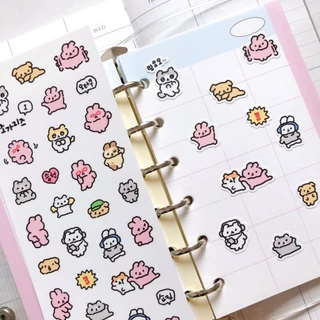 สติ๊กเกอร์การ์ตูน เกาหลีน่ารักกราฟฟิตีสไตล์กระต่ายสติ๊กเกอร์ น่ารัก การ์ตูนสัตว์สติ๊กเกอร์โน๊ตบุ๊คบัญชีมือไดอารี่วางแผนสมุดเครื่องเขียนทําเองตกแ