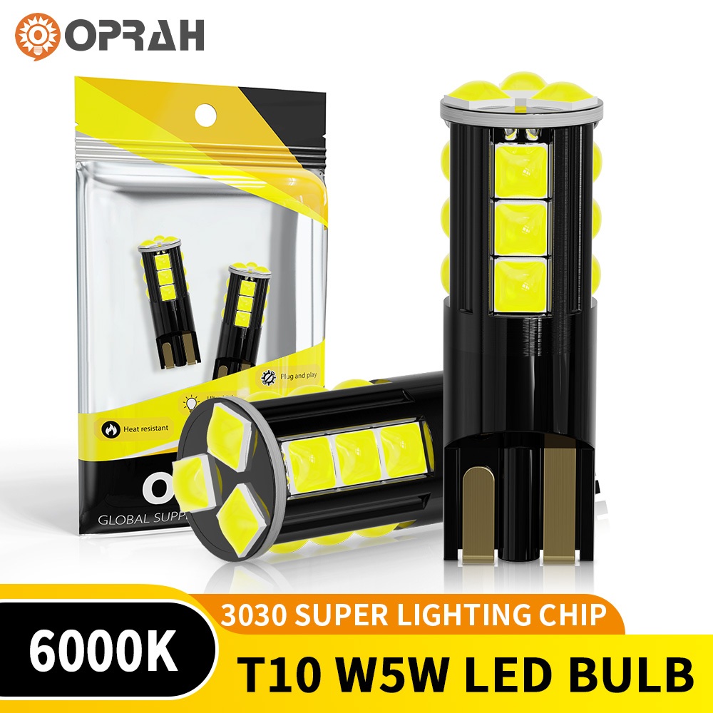 Oprah 2 ชิ้น Super Bright T10 หลอดไฟ LED 3030 15SMD ที่จอดรถไฟเลี้ยวไฟหลังคารถอุปกรณ์เสริม