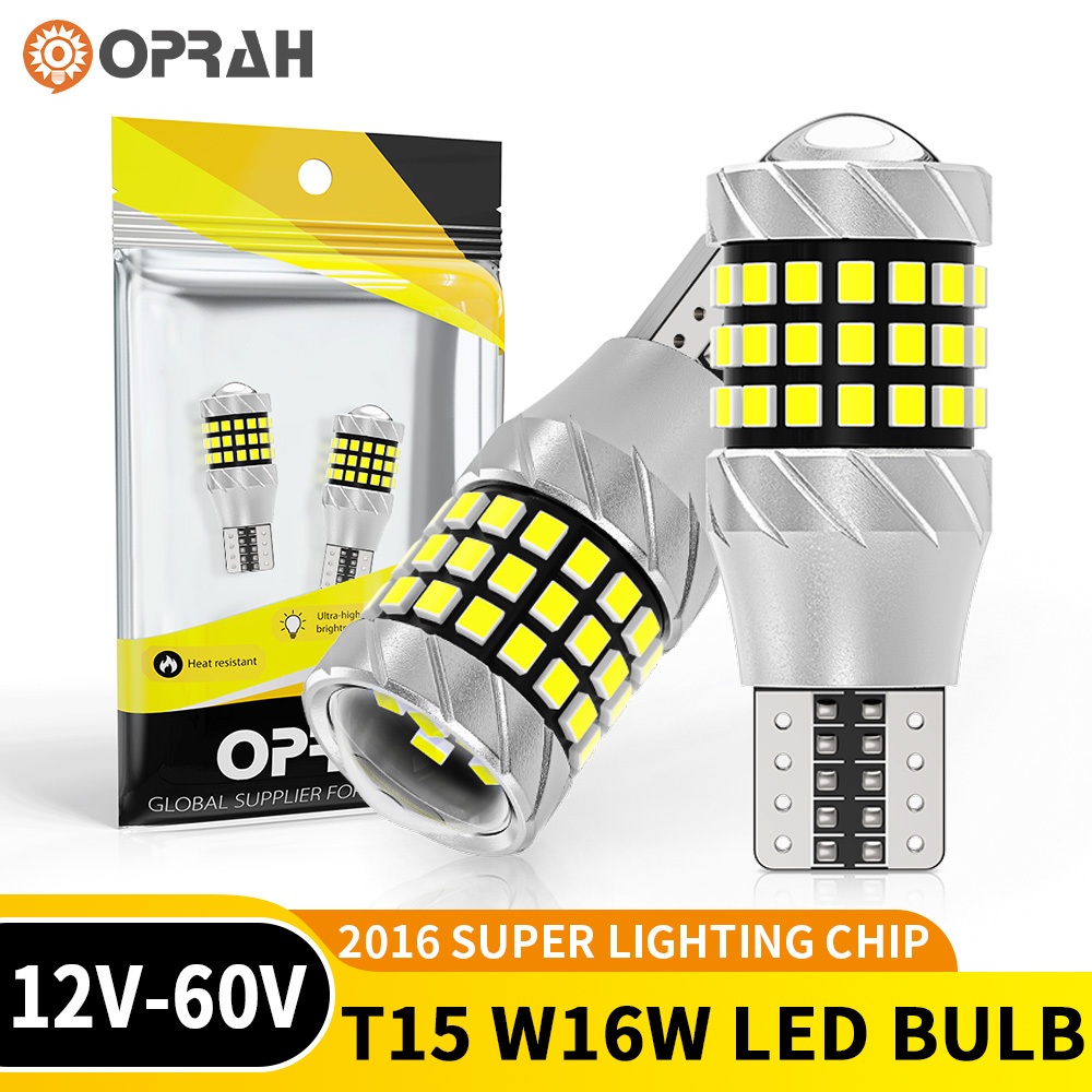 Oprah 2 ชิ้น T15 หลอดไฟ LED 2016 57SMD รถหลอดไฟ LED เปลี่ยนหลอดไฟที่จอดรถย้อนกลับไฟเลี้ยวรถอุปกรณ์เสริม