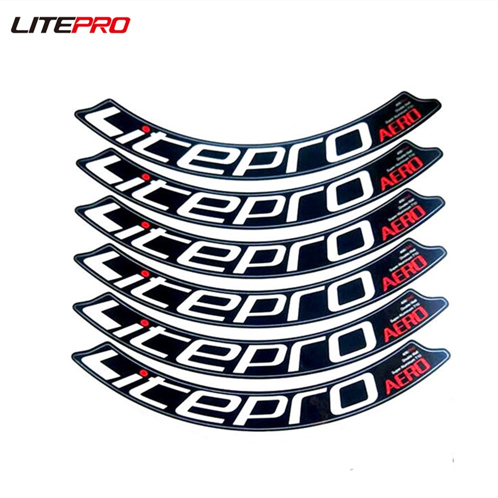 Litepro 6 ชิ้น AERO S42 406 451 Double Wall Wheelset Super อลูมิเนียม T10 ล้อขอบสติกเกอร์