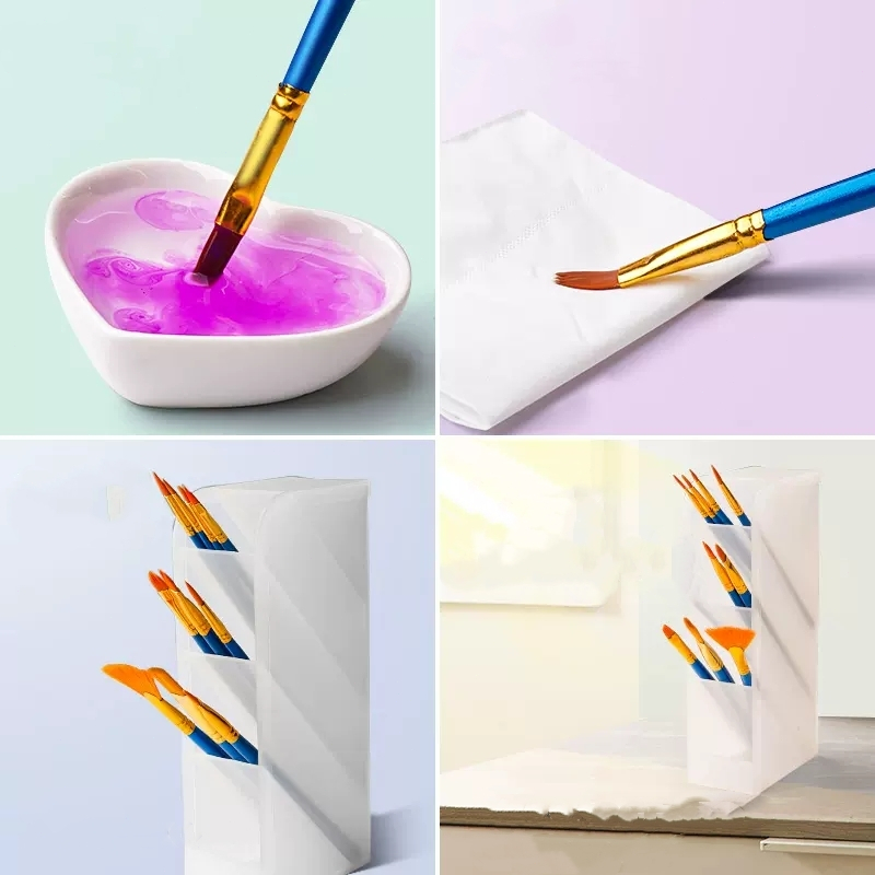 MW ชุดแปรงสำหรับศิลปิน 10 ชิ้น แปรงวาดภาพสีอะครีลิค/น้ำ/น้ำมัน - รูปที่ 6