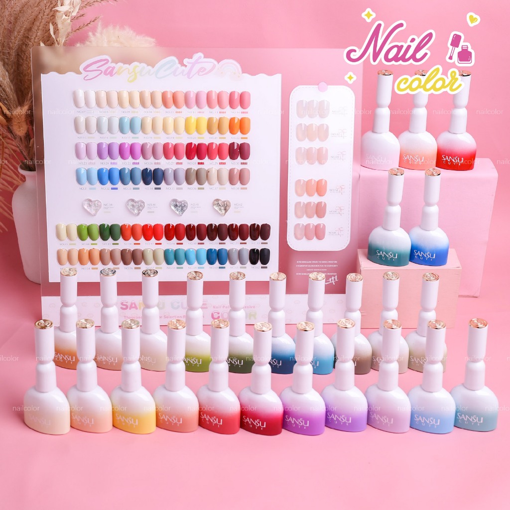 [พร้อมสต็อก] ซันซู 62 สีเล็บชุดกาวยาทาเล็บ (ฟรีการ์ดสี) 15มล บรรจุภัณฑ์หนึ่งขวดหนึ่งสี+คุณภาพดีสุด