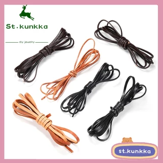 St.kunkka สายเชือกหนังวัวแท้แบบแบน (2M/Lot 2 x 4 x 6 x 8 x 10mm)