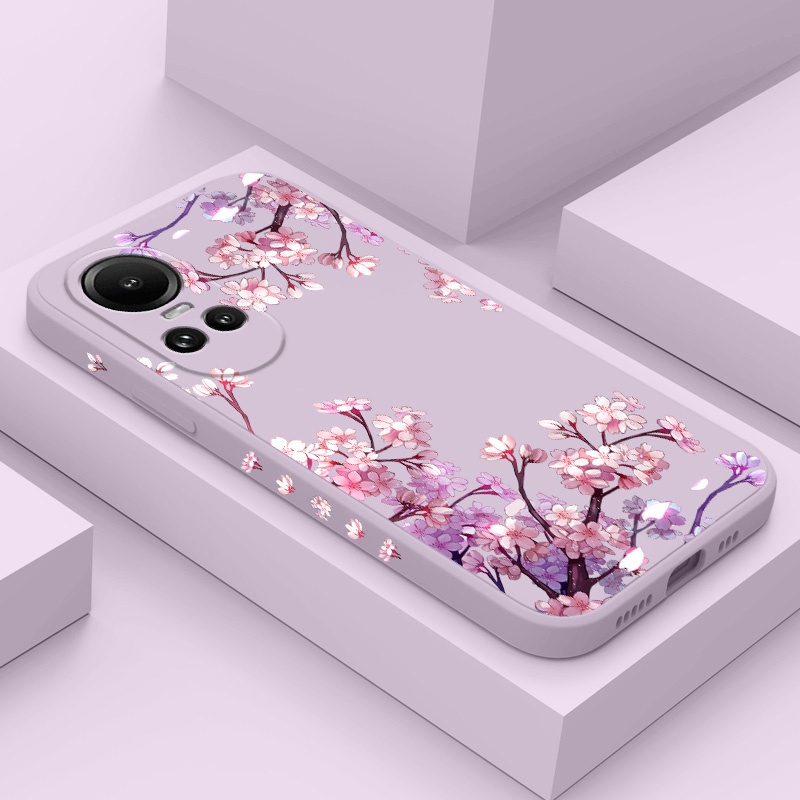 เคสโทรศัพท์สําหรับoppo Reno 10Pro 10 8Z 8 Pro 8T T Z 7Z 6 5 Pro Plus 5G 4G Fallingดอกไม้Creative Des