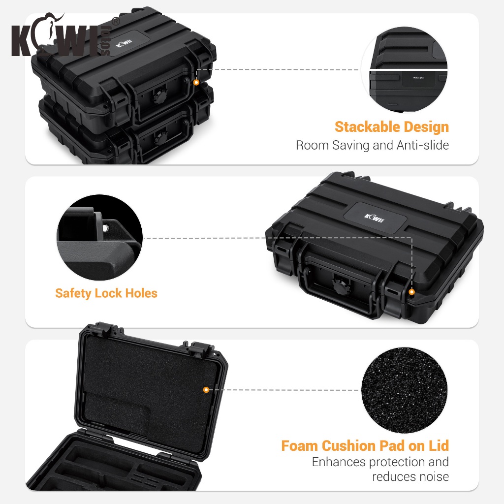Kiwifotos Action 5 Pro กระเป๋ากล้อง Camera Case กล้อง สําหรับ DJI OSMO Pocket 3 & Action 4/3 Combo กันน้ําผู้ถือป้องกัน กล่องป้องกันกันน้ำ