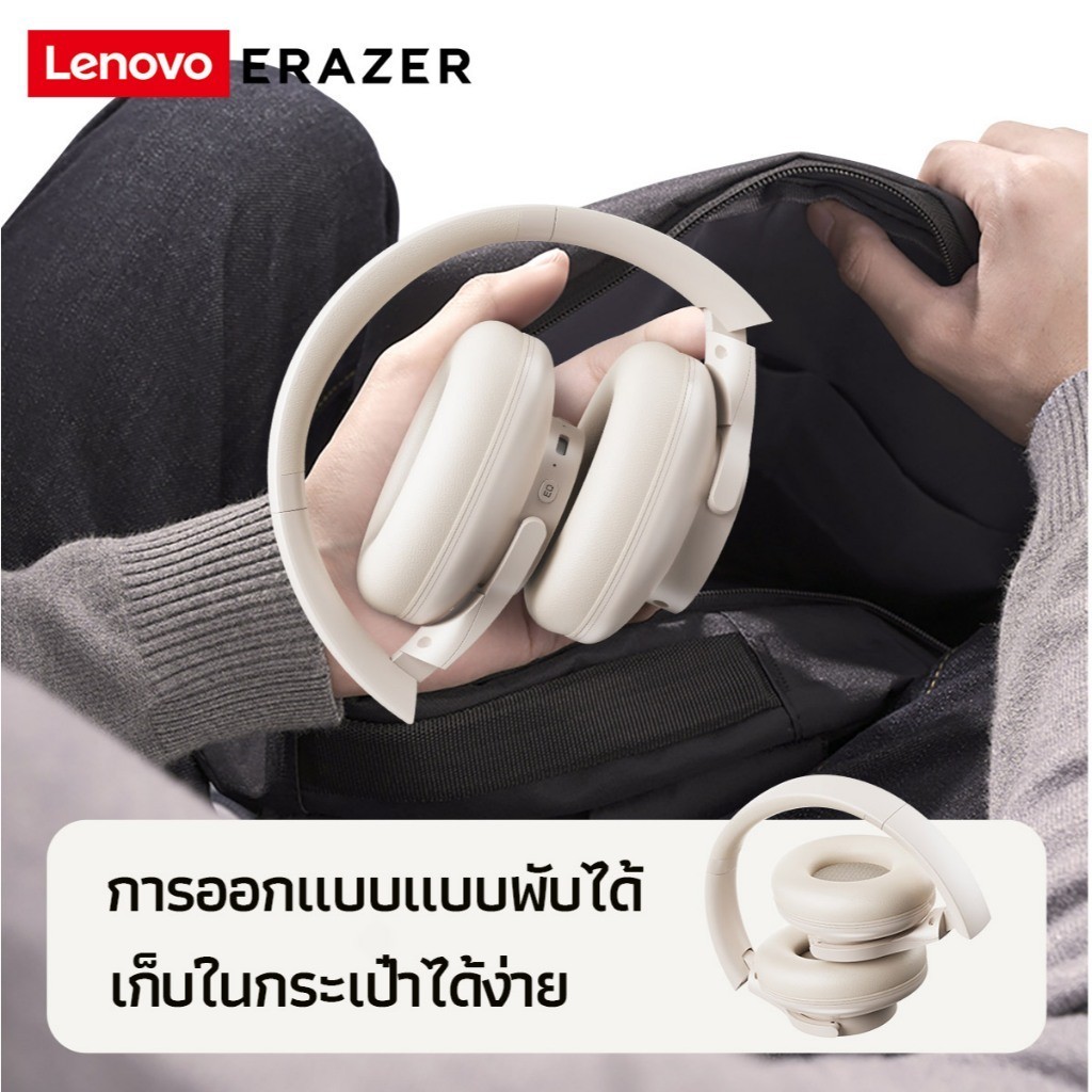 Lenovo Erazer G50  หูฟังครอบหู  Bluetooth 5.4 หูฟังบลูทูธ Low Latency Gaming Noise Reduction Headphone หูฟังครอบหู