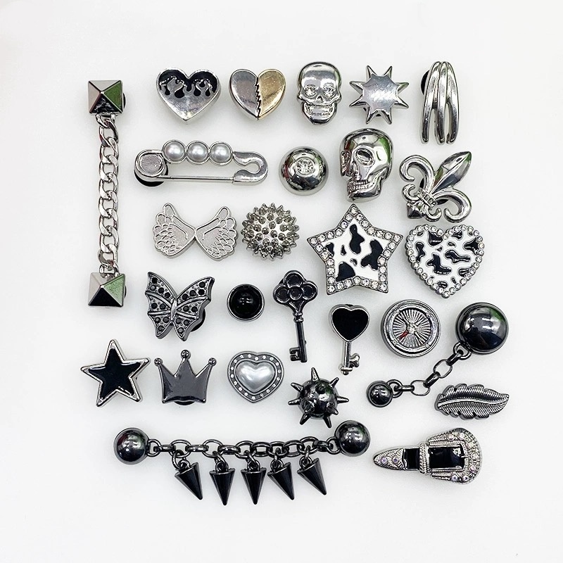 รองเท้าแตะแฟชั่น อุปกรณ์เสริม, Crocs Jibbitz Charms, jibbitz Set, รองเท ้ าแตะคุณภาพสูง อุปกรณ์เสริม, อุปกรณ์รองเท้า Punk Chain โซ่โลหะ