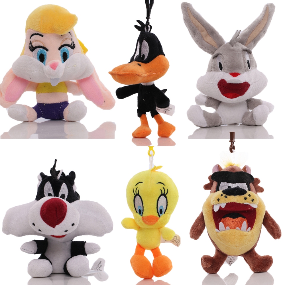 6 สไตล์ 11-15 ซม.S Space Jam Bugs Bunny Lola Bunny Daffy เป็ด Tasmanian Devil Tweety Bird Cat ของเล่นตุ๊กตาตุ๊กตาหมอนยัดไส้นุ่มเด็กของขวัญวันเกิด