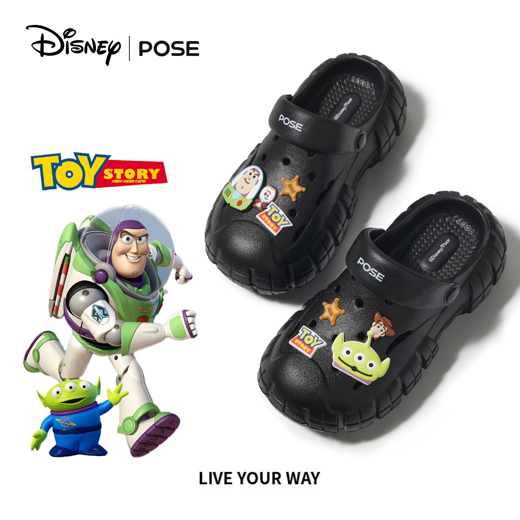 【POSE Pioneer x Disney Buzz&Alien】POSE Clogs Pioneer EVA Couple รองเท้าหัวโตานิ่มเหมือนเหยียบขี้ กันลื่นรองเท้าหัวโต พื้นหนา ระบายอากาศได้ดี P2244634
