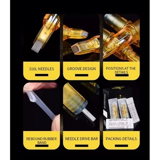 24ชั่วโมงการจัดส่ง10/20ชิ้นเข็มสักRL/RS/RM/M1 สีเหลืองdragonfly Tattooเครื่องมือสักซัพพลาย