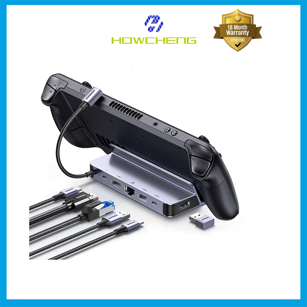 Ugreen 6 in 1 USB C Docking Station สําหรับ Steam Deck to HDMI 4K60Hz RJ45 PD100W Dock (CM666-15388)