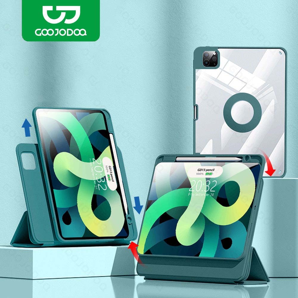 GOOJODOQ เคสไอแพด หมุนได้ 360 องศา พร้อมขาตั้งแม่เหล็ก สําหรับ for iPad Pro 11 Air4 5 6 Gen10 9 8 7