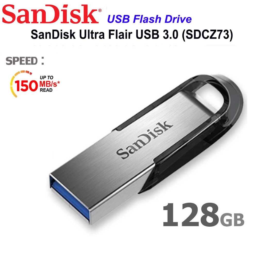 SanDisk Flash Driv Ultra Flair USB 3.0 128GBSpeed / 150MB (SDCZ73) Black