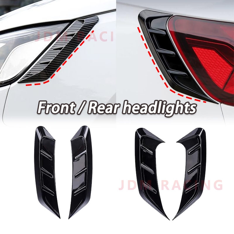 2 ชิ้นรถ Trim Fender Wrap Shark Gill Leaf แผ่น Trim กันชนไฟหน้า Universal ด้านหน้าและด้านหลัง Vent