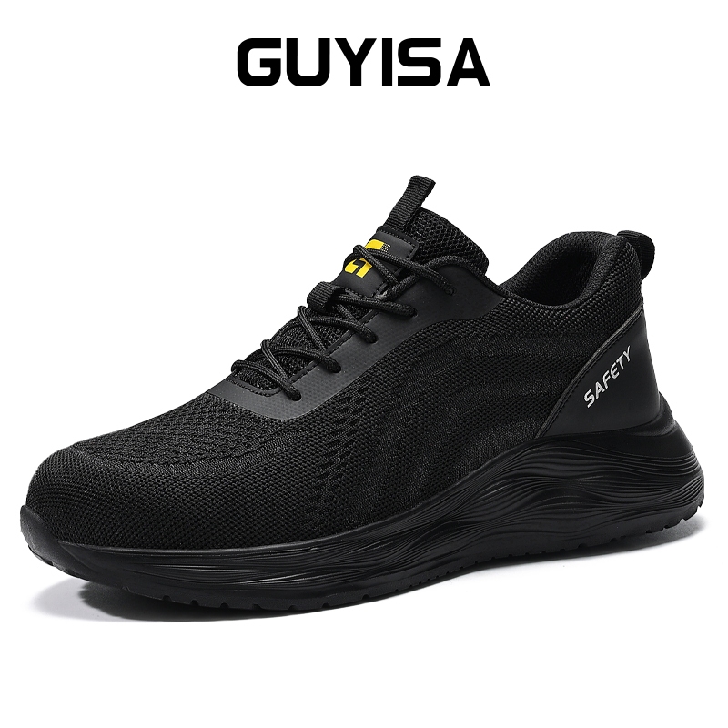 Guyisa รองเท้าเซฟตี้ผู้ชายรองเท้าทํางานสไตล์สปอร์ตระบายอากาศ soft&light F133 37-45