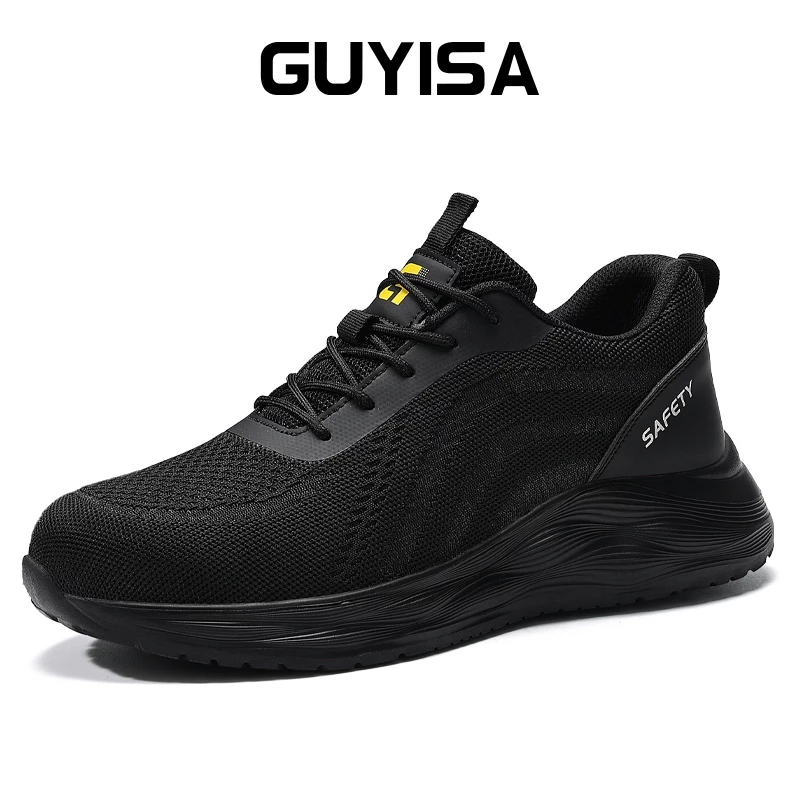 Guyisa รองเท้าเซฟตี้ผู้ชายรองเท้าทํางานสไตล์สปอร์ตระบายอากาศ soft&light F133 37-45