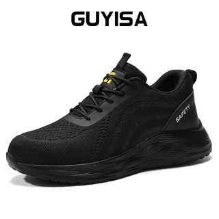 Guyisa รองเท้าเซฟตี้ผู้ชายรองเท้าทํางานสไตล์สปอร์ตระบายอากาศ soft&light F133 37-45